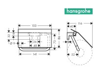 MEDIDAS PORTARROLLOS CON TAPA ADDSTORIS HANSGROHE